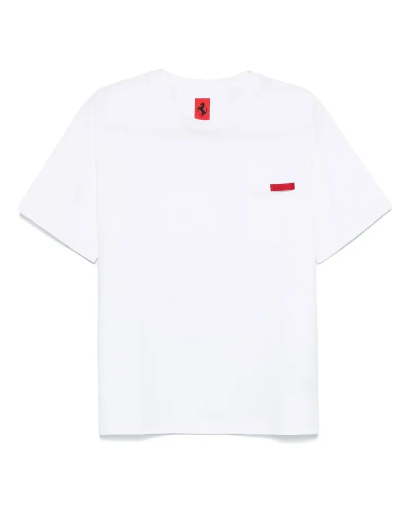 Ferrari T-Shirt mit aufgesetzter Tasche - Weiß Weiß