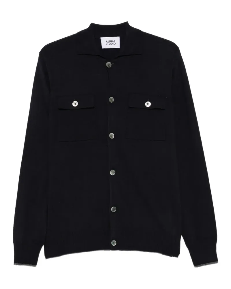 Alpha Studio button-up pocket-detail shirt - Blau Blau