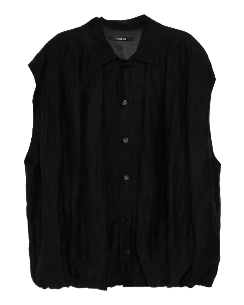 SONGZIO Ärmelloses Hemd - Schwarz Schwarz