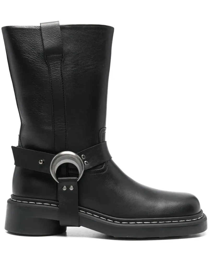 Marine Serre MS Moto Stiefel 40mm - Schwarz Schwarz