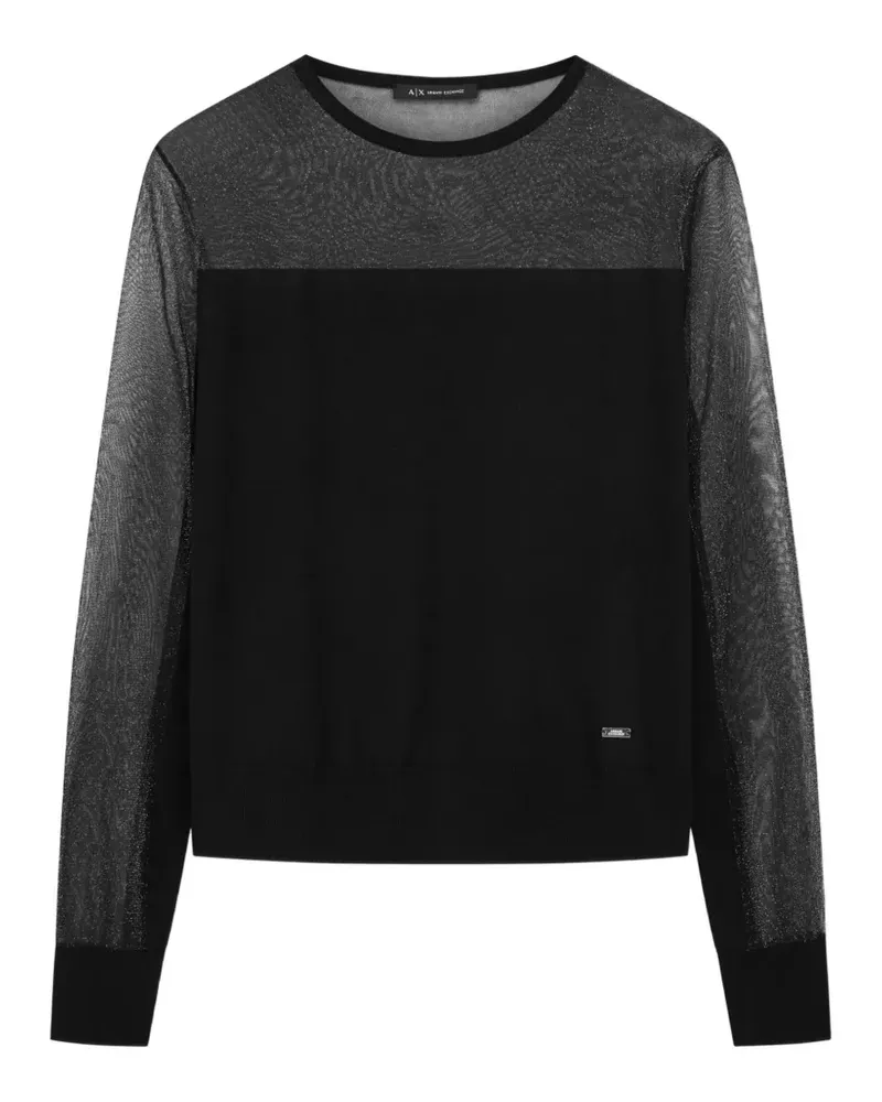 Armani Exchange see-through long-sleeve sweater - Schwarz Schwarz