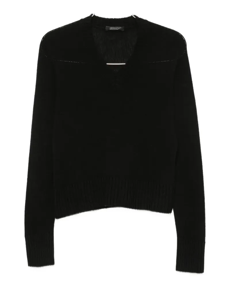 ARAGONA V-neck ribbed-trim sweater - Schwarz Schwarz