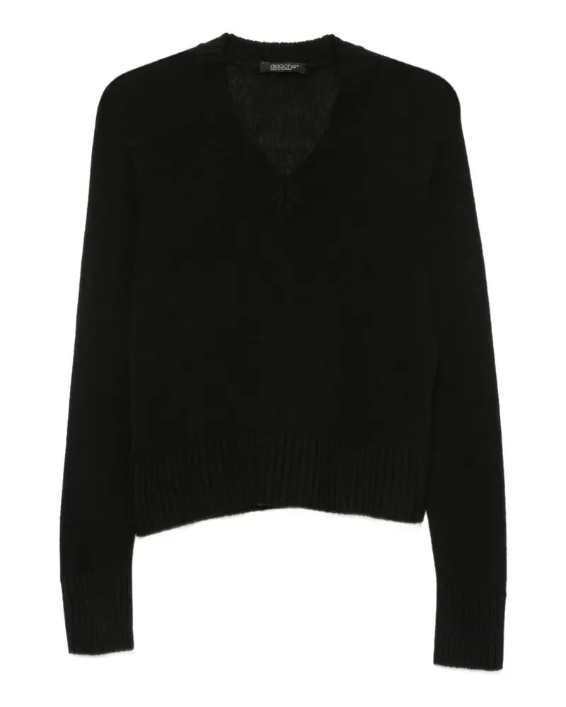 ARAGONA Pullover mit geripptem Saum - Schwarz Schwarz