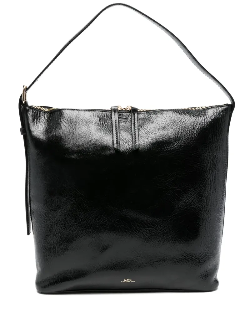 A.P.C. Schultertasche mit Reißverschluss - Schwarz Schwarz