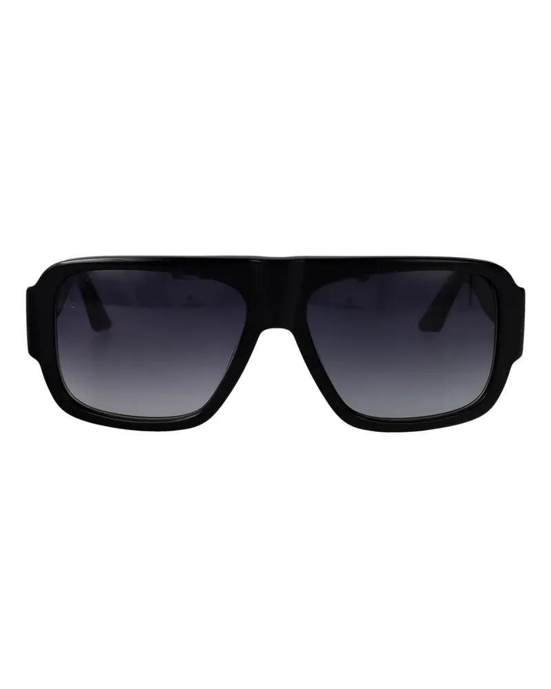 GCDS Sonnenbrille mit eckigem Gestell - Schwarz Schwarz