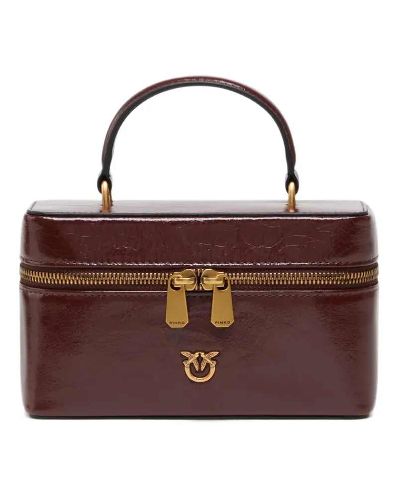 Pinko small crossbody bag in glossy leather - Braun Braun