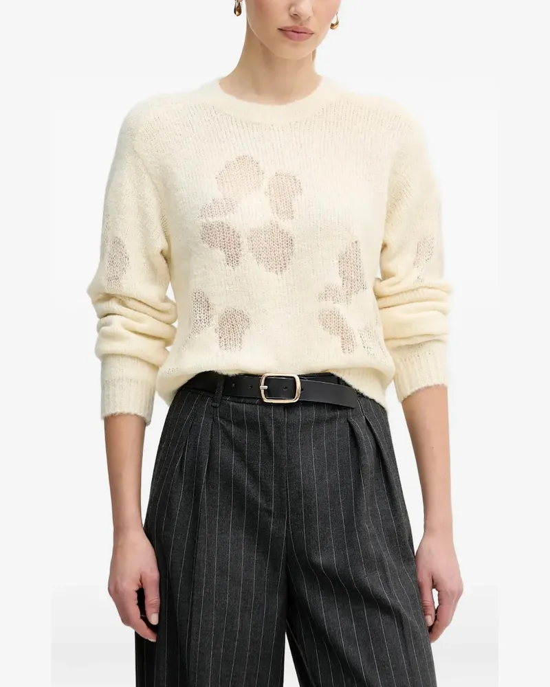 Benetton Pullover mit Lochmuster - Nude Nude