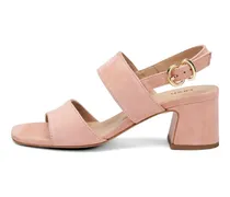 Wildledersandalen mit Blockabsatz - Rosa