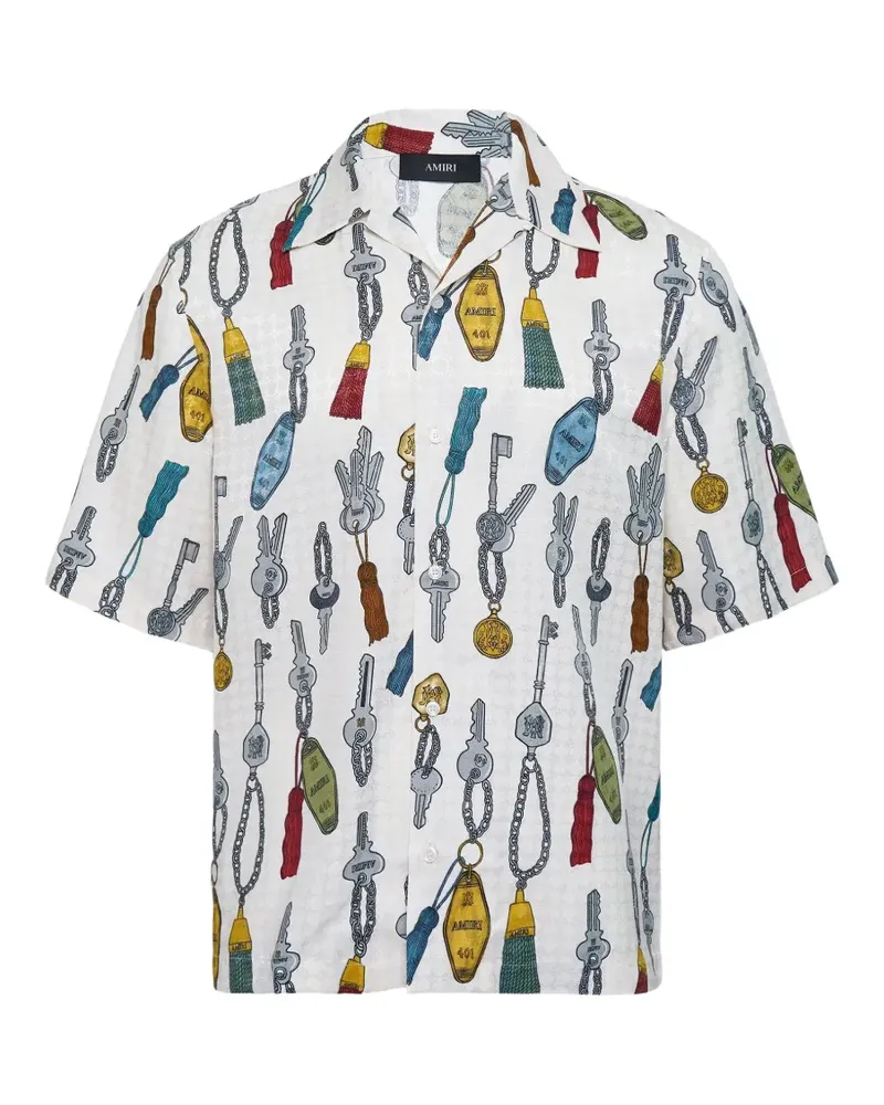 Amiri Keys Camp Hemd - Weiß Weiß