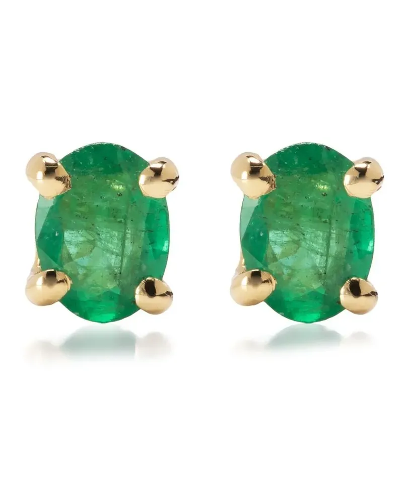 Wouters & Hendrix 18kt Gelbgoldohrstecker mit Smaragden Gold