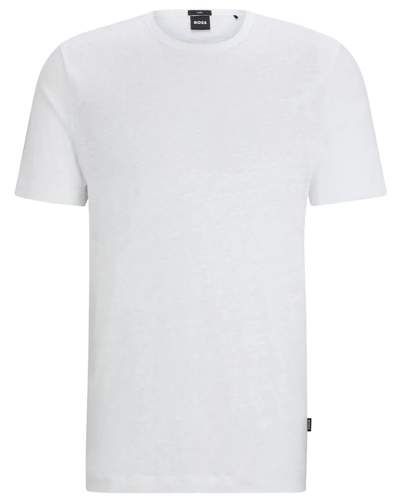 HUGO BOSS T-Shirt aus Leinen - Weiß Weiß