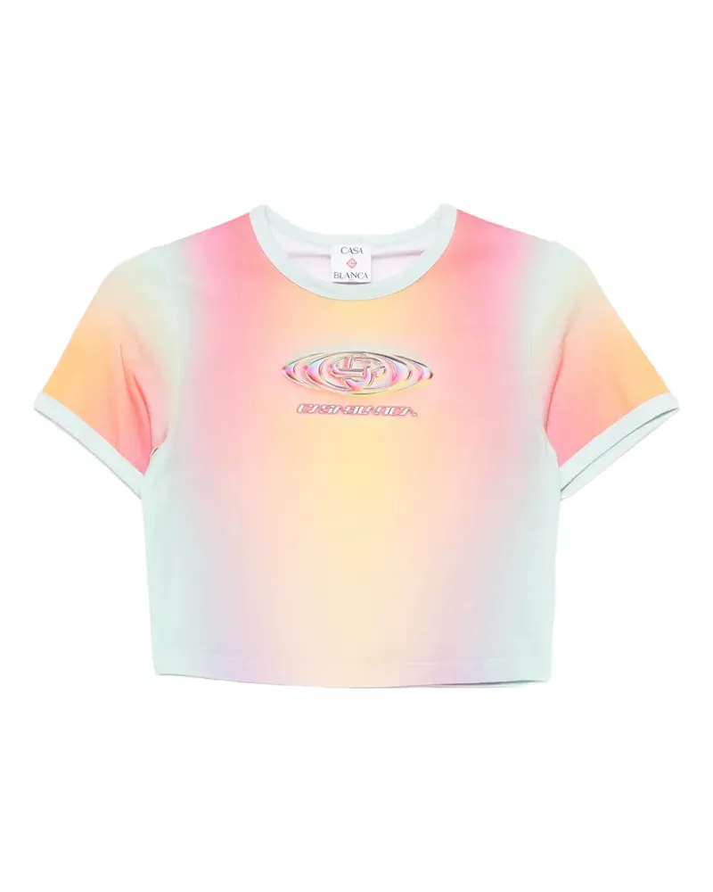 Casablanca Paris printed cropped T-shirt - Blau Blau