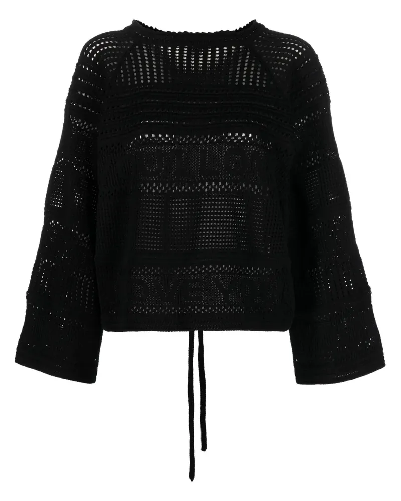 Stella McCartney Pullover mit Lochstrickmuster - Schwarz Schwarz
