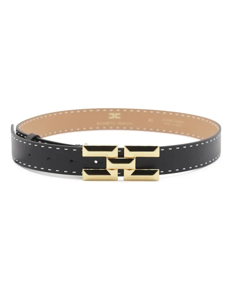 Elisabetta Franchi Gürtel mit Logo-Schnalle - Schwarz Schwarz
