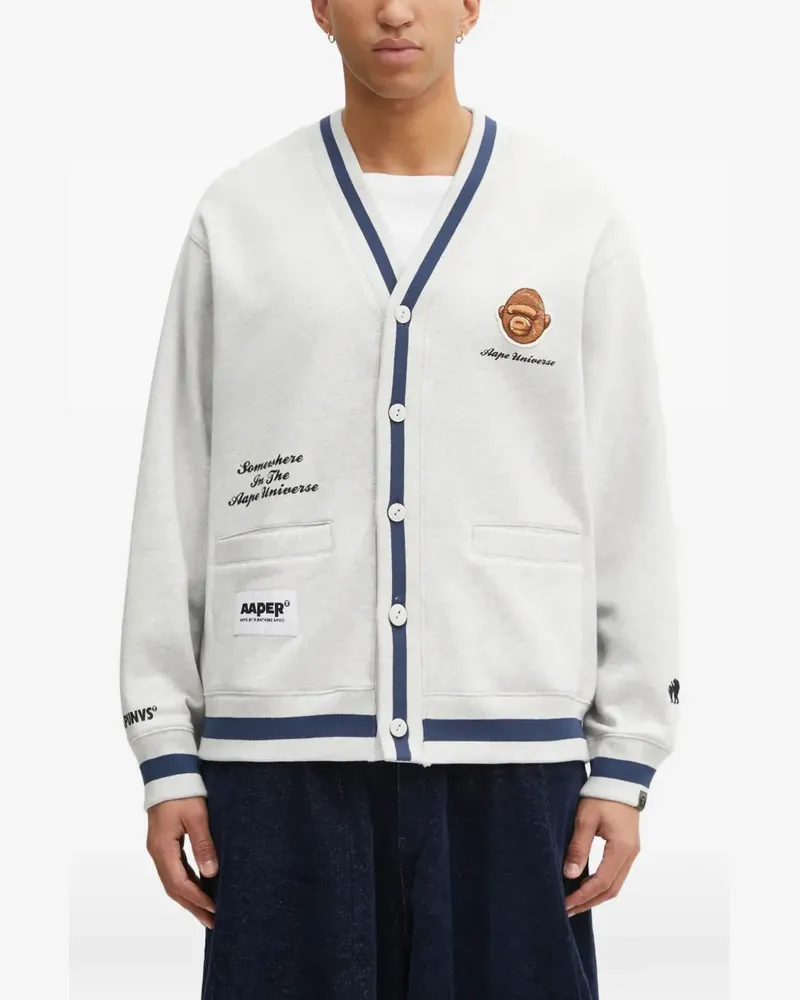 BAPE Cardigan mit V-Ausschnitt - Weiß Weiß