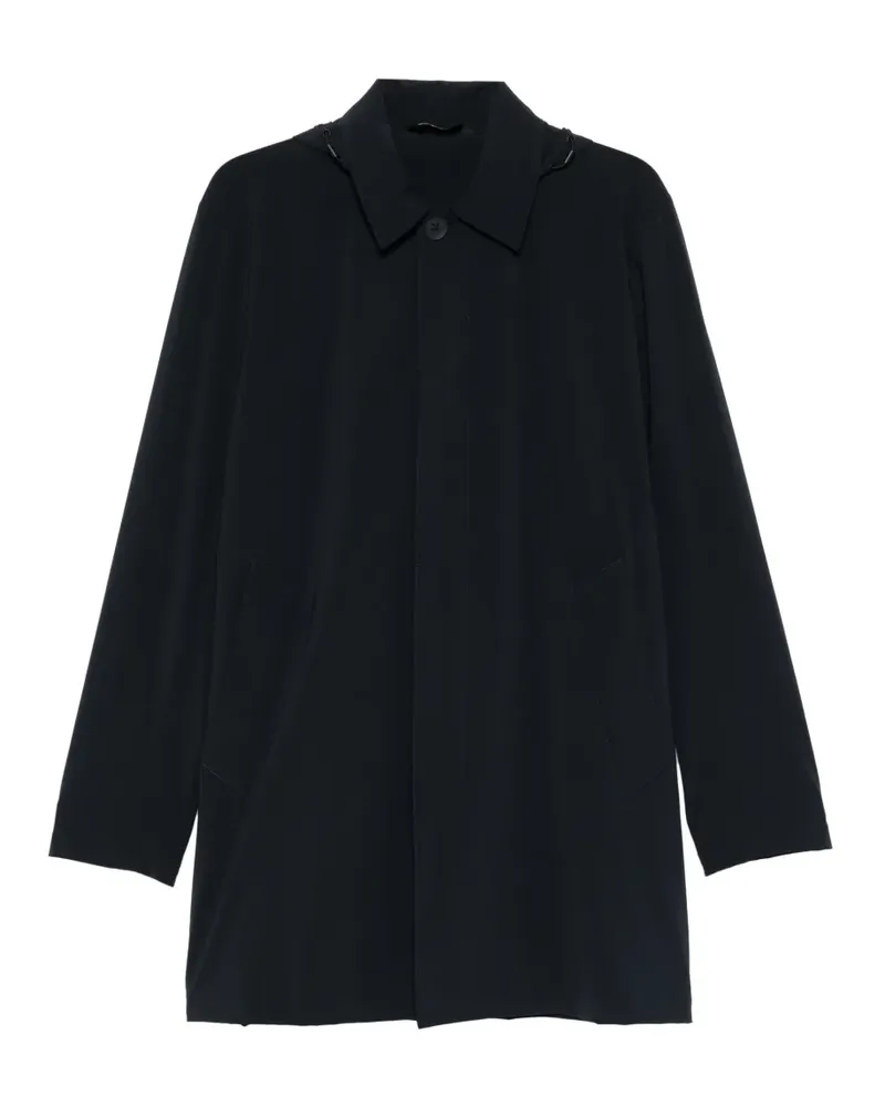 Manuel Ritz Geknöpfter Kapuzenmantel - Blau Blau