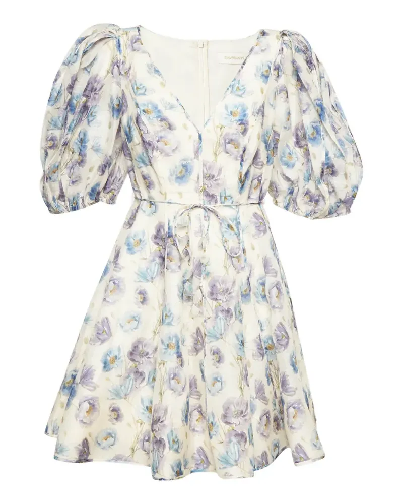 Zimmermann Tama iris-print mini dress - Nude Nude