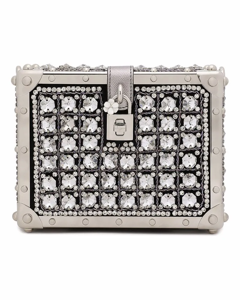 Dolce & Gabbana Jacquard Dolce Box-Handtasche - Weiß Weiß