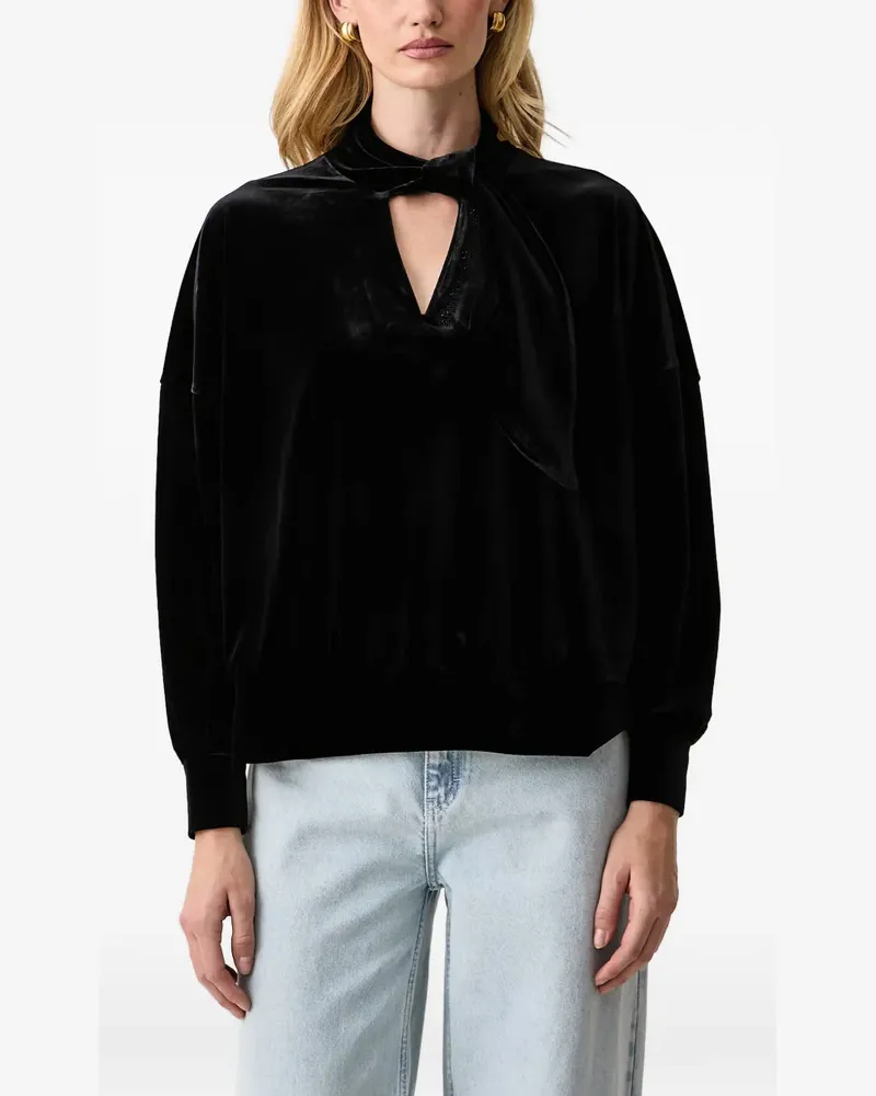 Armani Exchange Oberteil aus Samt - Schwarz Schwarz