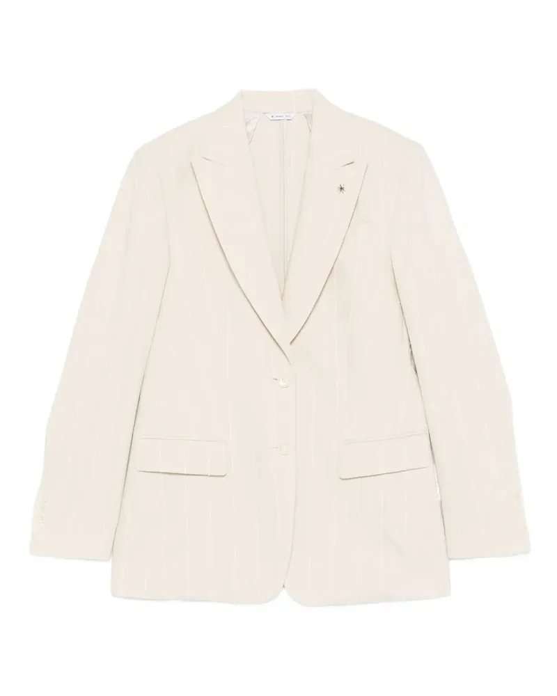 Manuel Ritz pinstripe-pattern peak-lapel jacket - Nude Nude