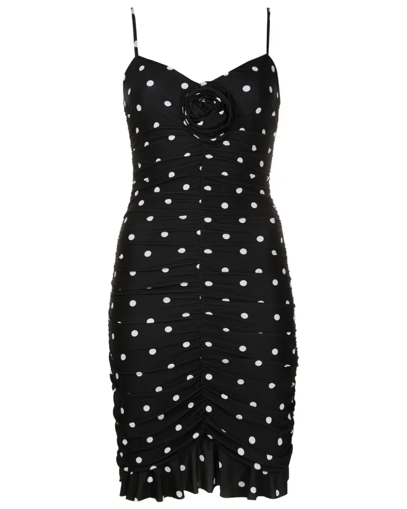 Amir Slama Minikleid mit Polka Dots Schwarz