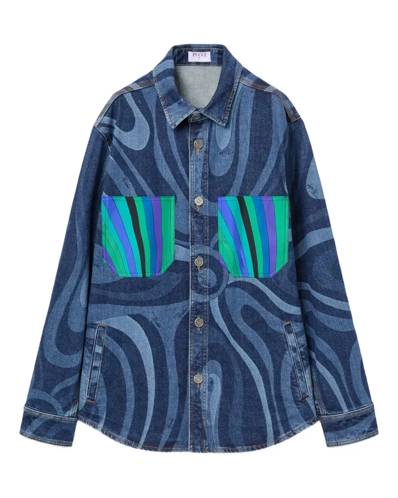 Emilio Pucci Jeansjacke mit Iride-Print - Blau Blau
