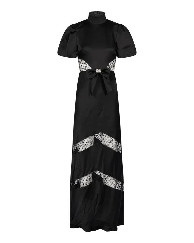 Rebecca Vallance Noire short-sleeve gown dress - Schwarz Schwarz