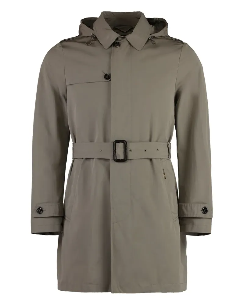MOORER Trenchcoat mit abnehmbarer Kapuze - Grau Grau