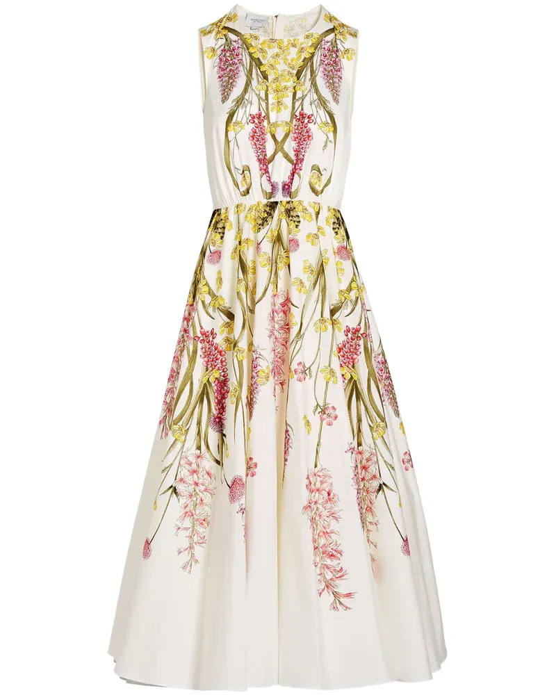 Giambattista Valli Popeline-Kleid mit Wildflowers-Print - Weiß Weiß