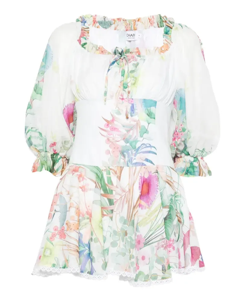 Charo Ruiz floral-print mini dress - Weiß Weiß