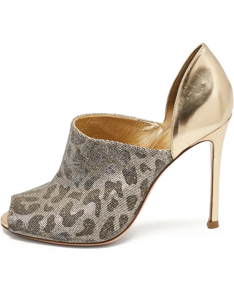 Gianvito Rossi Pre-owned Peeptoe-Pumps mit Leoparden-Print 120mm - Gold Gold