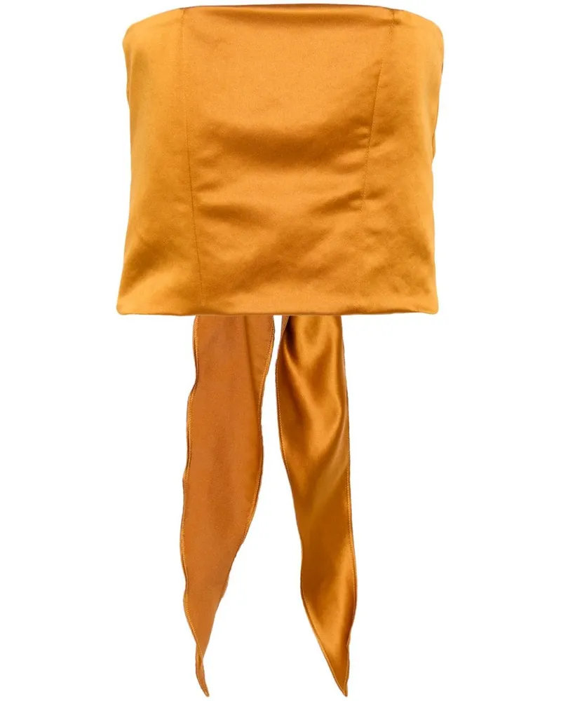 forte_forte Gwen Cropped-Top aus Satin - Braun Braun