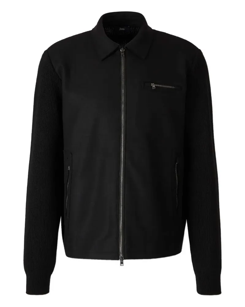 Herno zip cashmere cardigan - Schwarz Schwarz