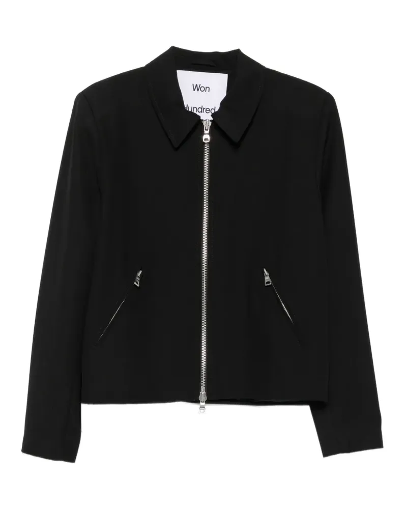 Won Hundred Dutton zip-up overshirt - Schwarz Schwarz