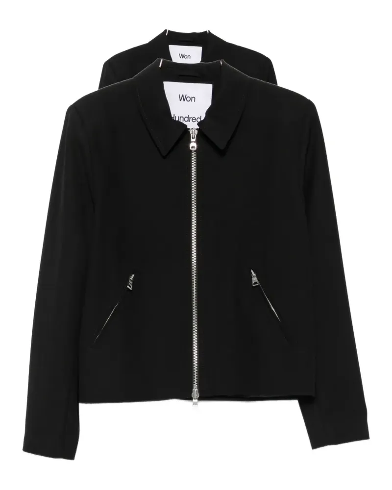 Won Hundred Dutton zip-up overshirt - Schwarz Schwarz