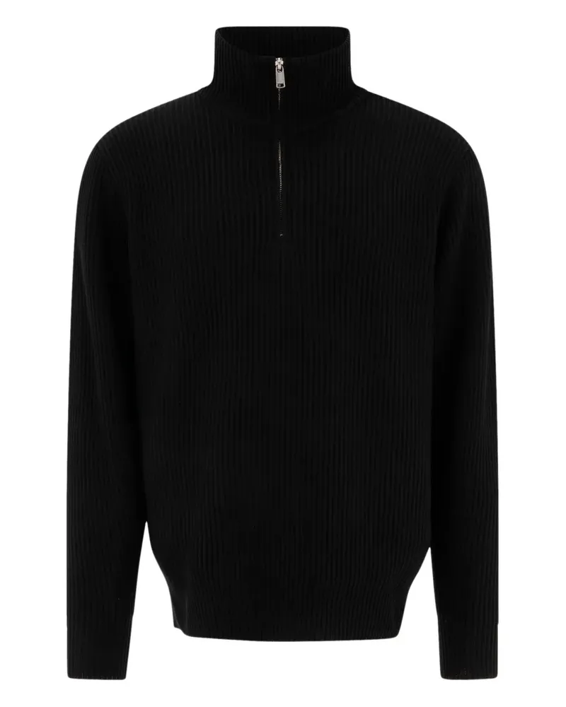 nonnative Gerippter Pullover mit Reißverschluss - Schwarz Schwarz