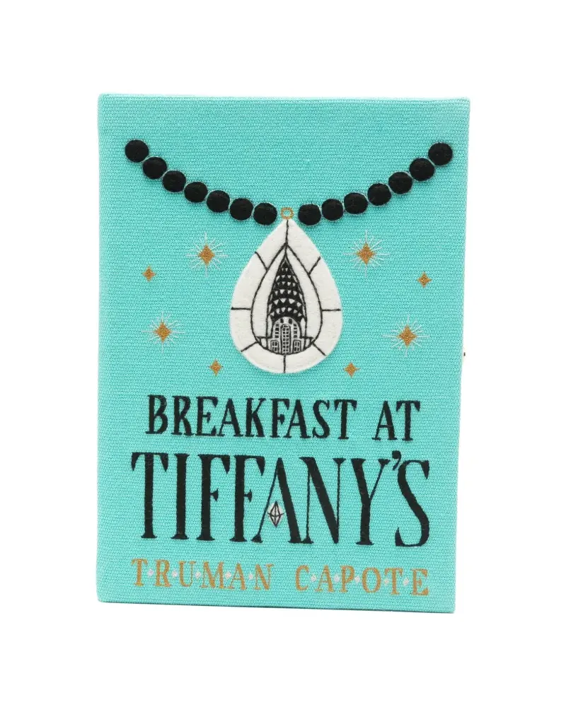 Olympia Le-Tan Breakfast at Tiffany's embroidered clutch bag - Blau Blau