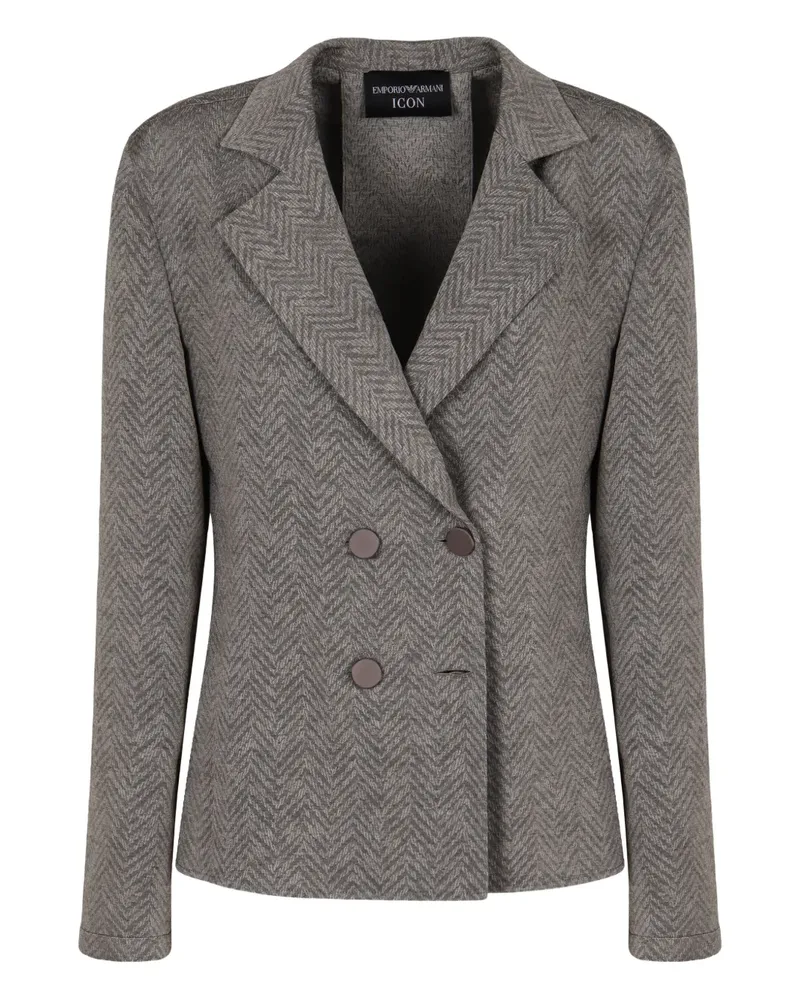 Emporio Armani Cabanjacke mit Fischgrätenmuster - Grau Grau