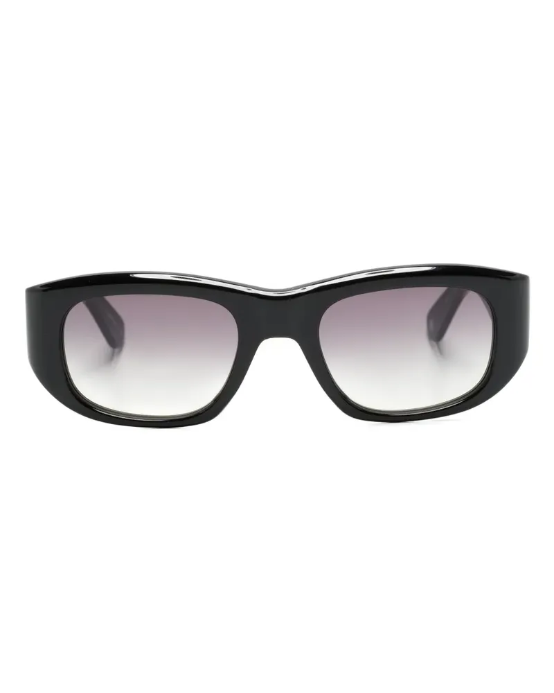 Garrett Leight Eckige Laguna Sonnenbrille - Schwarz Schwarz