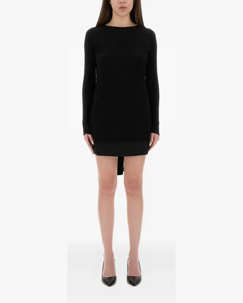 Moschino ribbed tie kmini dress - Schwarz Schwarz