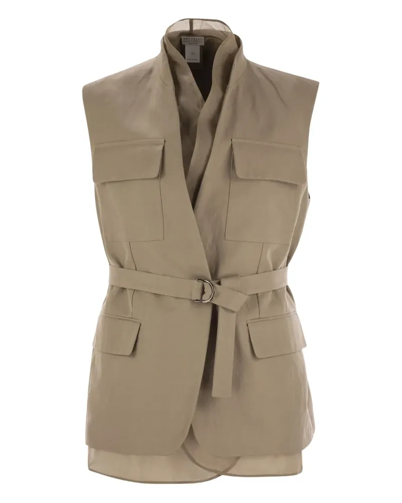 Brunello Cucinelli Weste mit Gürtel - Nude Nude