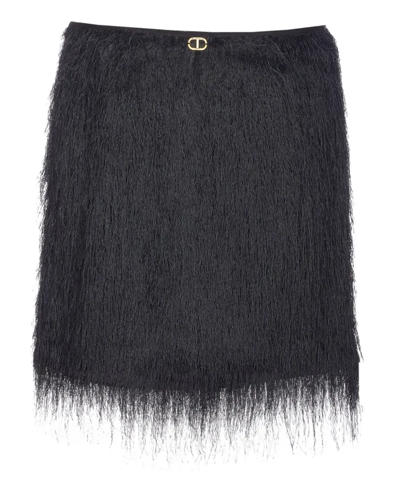 Twin-Set fringed mini skirt - Schwarz Schwarz