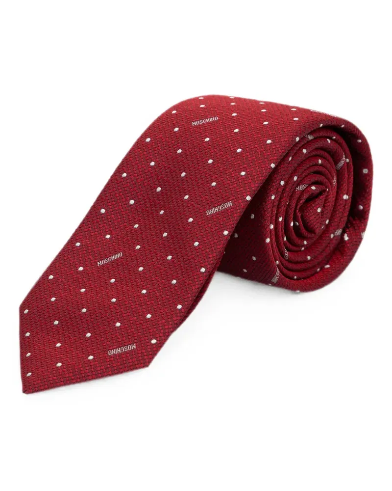 Moschino Seidenkrawatte mit Polka Dots - Rot Rot