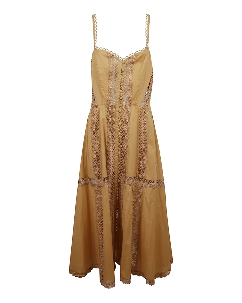 Charo Ruiz button lace midi dress - Gelb Gelb