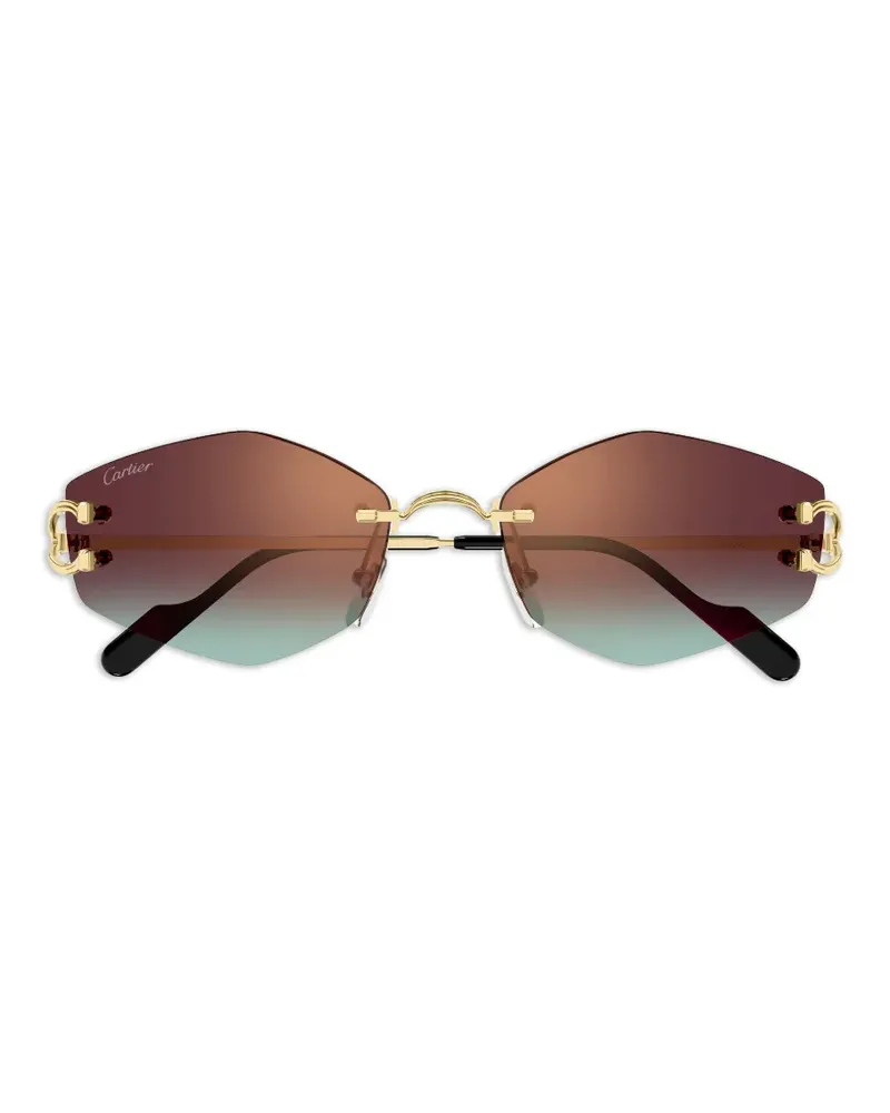 Cartier Classic C Motif rimless sunglasses - Gold Gold