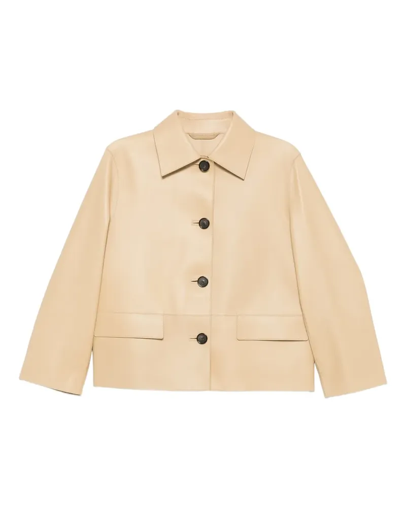 Totême button-up leather jacket - Nude Nude