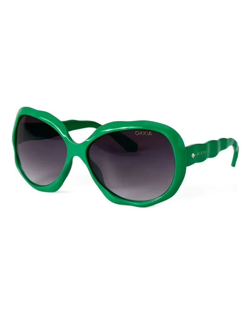 Seletti x Okia California Sonnenbrille mit welligem Gestell - Grün Grün