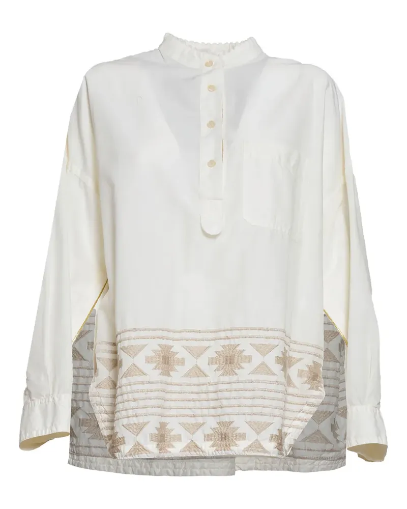 Bazar Deluxe Bluse mit Stickerei - Weiß Weiß