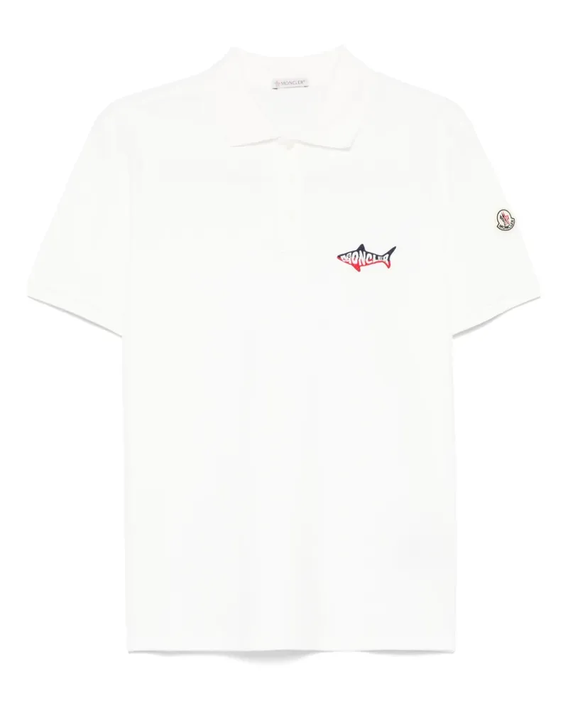 Moncler Poloshirt mit Logo-Patch - Weiß Weiß