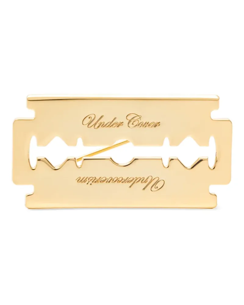 Undercover logo-debossed brooch - Gold Gold